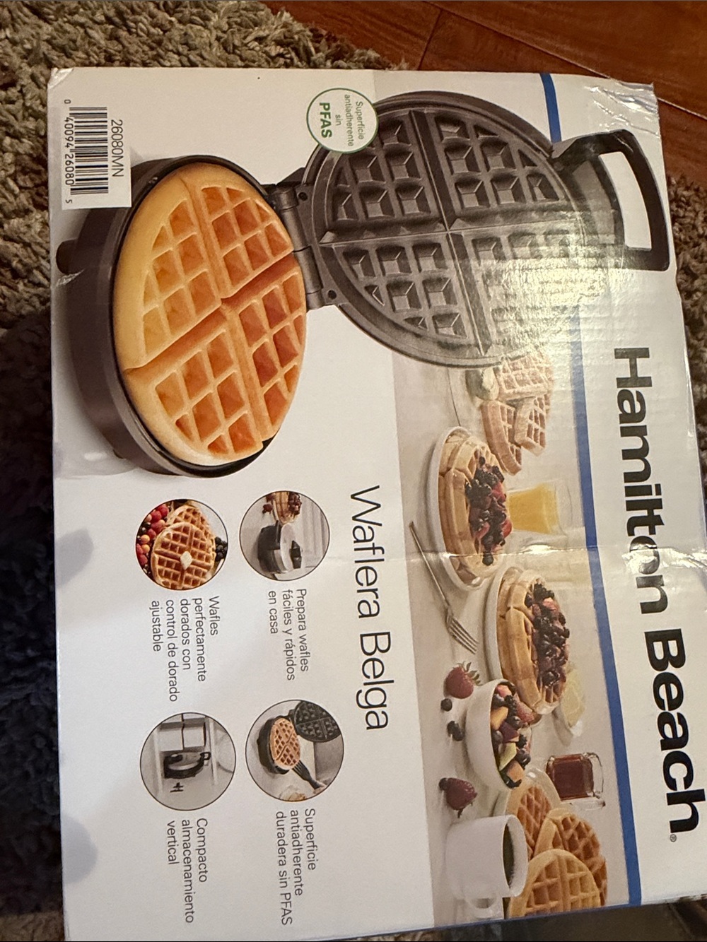 Hamilton Beach Black and Silver Belgian Waffle Maker